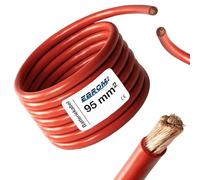 Câble de batterie H07V-K 95mm² - Câble de batterie 99,9 % cuivre OFC - Coupe au mètre - Couleur : rouge Plus (+)