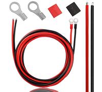 Câble de batterie solaire de calibre 10 avec bornes à anneau de 0,95 cm 10 AWG - Câble d'extension en cuivre étamé pour énergie solaire, camping-car, voiture, bateau (3 m)