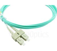 Câble de brassage fibre optique duplex compatible Cisco CAB-OM3-SC-SC-1M BlueOptics, SC-UPC/SC-UPC beige, 1 mètre, multimode, G50/125µm OM3, atténuation d'entrée : inférieure à 0.2dB, fibre de marque,