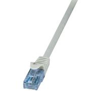 Câble réseau LogiLink CP3032U 1m Cat6a U/UTP RJ-45 vers RJ-45 Gris, Conducteurs 26 AWG, Standard 10GBase-T, Manteau PVC, Conforme RoHS