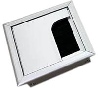 Câble De Bureau Œillets Couvercles De Trou De Câble De Bureau Couvercle De Bureau Carré en Aluminium Œillet Câble De Fil Rectangulaire Matériel De Bureau à œill, Silver, 100x100mm