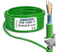 Câble de bus EIB-Y (St) Y - 2 x 2 x 0,8 mm² - Vert - Câble de données - 5/10/20/30/40/50/60/70/80/90 m ou 100 m