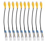 Câble de Caméra de Recul 10 Pièces pour Adaptateur 10 Broches | Installation Facile, Compatibilité, Plastique et Métal, pour Système de Navigation Auto et Caméra Arrière