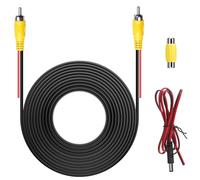 Câble de caméra de recul de 10 m - Câble vidéo RCA double blindage amélioré - Rallonge AV avec prise vidéo RCA jaune vers prise femelle et câble d'alimentation - Pour voiture, parking, moniteur de