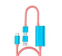 Câble de capture HD pour Switch 2, USB-C de 2 m vers adaptateur pour ordinateur portable et écran d'affichage, fil de cuivre étamé et jeu, bleu et rouge