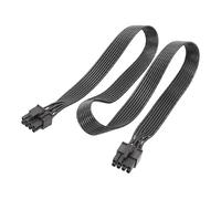 Câble de carte VGA - 8 broches mâle à 6 + 2 broches - Adaptateur de puissance - Fil d'extension plat pour connexion GPU - Câble convertisseur d'alimentation PSU pour cartes haute