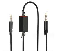 Câble de casque 3,5 mm 4 conducteurs vers 5 conducteurs, fil tressé | Cordon de rechange de 2 mètres avec sourdine en ligne pour une utilisation de jeu