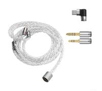 Câble de casque 3 en 1 de haute qualité de type C en cuivre plaqué argent avec mise à niveau à double broche de 4,4 mm, 3,5 mm, 0,78 mm pour écouteurs (3 en 1)