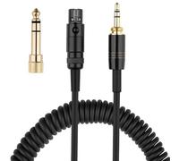 Câble de casque à ressort 1,5 m, cordon spiralé noir pour connexion Audio-Technica K240 K702 XLR, fil de rechange