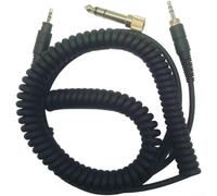 Câble de casque à ressort pour K361, cordon d'extension audio spiralé avec prise jack de 2,5 mm à 3,5 mm, pour longueur extensible, câble de casque de jeu avec adaptateur de 6,35 mm, noir