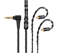 Câble de casque avec 8 conducteurs plaqués argent pour LS50 LS70 LS200 LS300 E40 E50 E70 Support (Noir)