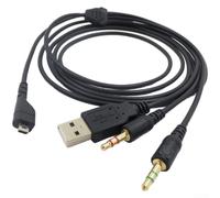 Câble de casque de jeu OFC en cuivre plaqué or 2 m | Compatible avec Steelseries pour Arctis Series, support d'éclairage, design jack et play