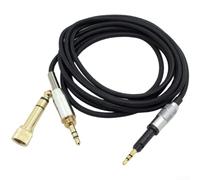 Câble de casque de rechange en nylon tressé de 2 m pour écouteurs avec connecteur de 2,5 mm, noyau en cuivre sans oxygène avec connecteurs plaqués or, design résistant aux enchevêtrements pour un