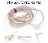 Câble de casque d'origine KZ câble de mise a niveau plat en cuivre sans oxygene haute pureté pour KZ EDXPRO ZEX PRO ZSN PRO-rose C sans micro