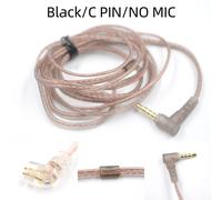 Câble de casque d'origine KZ câble de mise a niveau plat en cuivre sans oxygene haute pureté pour KZ EDXPRO ZEX PRO ZSN PRO-noir C sans micro