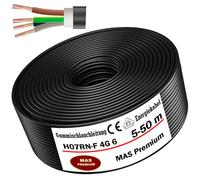 Câble d'alimentation en caoutchouc H07RN-F 4G6 mm² - Flexible avec conducteur de protection pour appareils lourds - De 5 à 50 m - 5 m