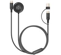 Câble de Charge 2 en 1 Magnétique / USB-C 60W pour Galaxy Watch et Smartphone Swissten Noir