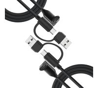 Câble de Charge 2-en-1 USB C vers USB A 2 Pièces 1M, Compatible avec Garmin Fenix 7 7S 7X Pro 6 6S 6X 5 5S 5X Plus Forerunner 965 955 255 165 55 Venu 2 3 Epix 2 Instinct Vivoactive Noir