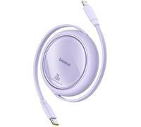 Câble de charge - BASEUS - USB C vers Lightning - 20 W - Rétractable - Violet