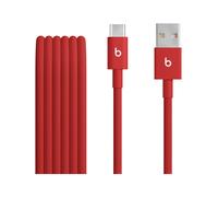 Beats By Dr. Dre Câble USB-A vers USB-C tissé – Charge rapide, anti‑nœuds – 1,5 m Rouge flash
