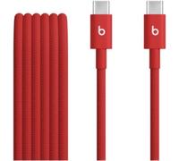 Beats USB-C vers USB-C Câble tissé, charge rapide, durable/anti-nœuds, chargeur compatible pour les appareils Apple et Android dotés d'un port USBC (1,5 m) - Rouge flash