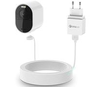 Câble de charge BECEMURU Quick Charge 3.0 et adaptateur de batterie magnétique résistant aux intempéries pour caméra de surveillance Arlo Ultra1/2, Arlo Pro 5/4/3, blanc (20 ft/6')