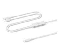Belkin Câble USB-C BoostCharge Pro 2-en-1 140W gaine tressée recharge rapide et partagée Blanc