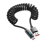 Câble de Charge,Câble à Ressort de Charge 120W | Cordon de Charge avec Affichage Numérique de 1 Mètre Convient pour l'Université, les Voyages, L'école, la Smartwatch, Ordinateur Portable, la Maison