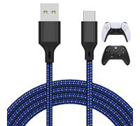 Câble de Charge de 5M pour PS5/ pour Xbox Series X/S Contrôleur/pour Switch Pro Contrôleur, Câble USB de Remplacement Nylon Tressé Type-C Ports Accessoires pour Playstation 5/ pour Xbox Series X, Bleu