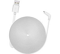 câble de charge de 6 m/20 pieds pour ARLO Pro, Pro 2, GO Weatherfof Intérieur/extérieur plat en alliage d'aluminium Micro -USB Câble de charge/d'alimentation sans connecteur, 1 pack (blanc)