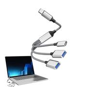 Câble de charge de données : câble répartiteur USB à 1 entrée et 3 sorties, adaptateur d'extension de 1 pied, concentrateur multiport, processus de charge simplifié, connecteur pour ordinateur