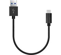 Câble de charge de type C - Câble USB C portable - 27,9 cm - Cordon de charge rapide pour Samsung Galaxy S10 S10E S9 S8 S20 Plus, Note 10 9 8, Z Flip, LG K51 Stylo 4 5 6, Moto (Noir)