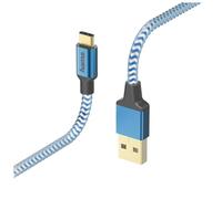Câble de charge/données Reflective, USB Type-C - USB-A, 1,5 m, bleu