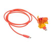 Câble de Charge Drôle Chien Type-c pour Smartphones, Rapide | Transmission de Données, Flexible Métal Plastique, Usage Maison Voyage, Design Chien Orange, 6,10x4,30x2,60cm