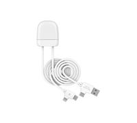 Câble de Charge et de Transfert 4 en 1 USB A+C/USB C+Lightning Ice-Tag Blanc