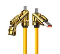 Câble de Charge et Données 4 en 1 240 W 1,5 m USB-A Type-C 8 Pin Jaune YONIS