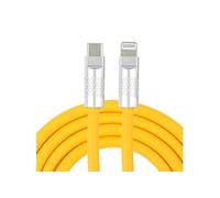 Câble de Charge et Données USB-C Vers 8 Pin 120 W en Silicone Jaune YONIS