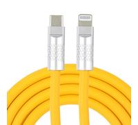 Câble de Charge et Données USB-C Vers 8 Pin 120 W en Silicone Jaune YONIS