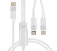 Câble de Charge et Synchronisation USB-C vers Lightning et USB-C 60W Blanc