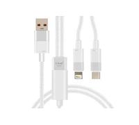 Câble de Charge et Synchronisation USB vers Lightning et USB-C 60W Blanc