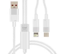 Câble de Charge et Synchronisation USB vers Lightning et USB-C 60W Blanc