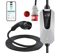 Câble de charge EV type 2 16A 11KW , Chargeur EV avec prise CEE, 5M Portable Mobile Wallbox pour véhicules électriques Avec contrôle WIFI/APP Courant réglable