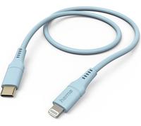 Câble de charge "Flexible", USB-C - Lightning, 1,5 m, silicone, pour iPhone, bleu (00201572)