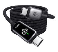 Câble de charge INIU vers USB-C 100W affichage digital noir