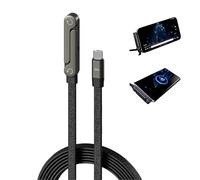 Câble de Charge Invisible 2 en 1 240 W avec Support de téléphone Pliable, Cordon USB-C coudé à 90° de 1,5 m, Support réglable for Smartphones/tablettes(1)