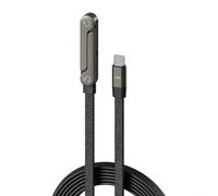Câble de charge invisible, charge rapide 240 W, chargeur USB C invisible avec support de téléphone intégré, longueur de 1,5 m pour smartphones, tablettes, ordinateurs portables (240 W C-C)