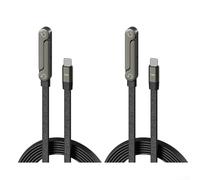Câble de charge invisible, charge rapide 240 W, chargeur USB C invisible avec support de téléphone intégré, longueur de 1,5 m pour smartphones, tablettes, ordinateurs portables (240 W C-C (2 pièces))