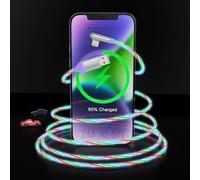 Câble De Charge Led Lumineux Pour Iphone Cordon De Charge Lightning Plat [Certifié Mfi ] Charge Rapide&Synchronisation Des Données Adaptateur Pour Voiture Avec Iphone 14 Pro/14/13/12/11/Xr/X[L1077]