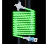 Câble de charge lumineux 3 en 1 pour iPhone - 1,8 m - LED Multi Lightning/Type C/Micro USB RVB - Cordon de connecteur lumineux pour Apple iPhone 15/14/13/12/11 Pro Max/XR/XS/SE, iPad/Android/Samsung