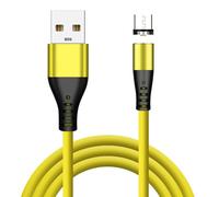 Câble De Charge Magnétique Ipone Usb Type C,Micro Câble En Silicone Liquide Pour Iphone 11,12,Xs Max,Samsung,Xiaomi - Type Yellow Micro-1m